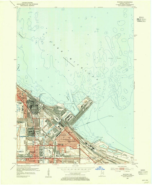 1953 Whiting, in - Indiana - USGS Topographic Map