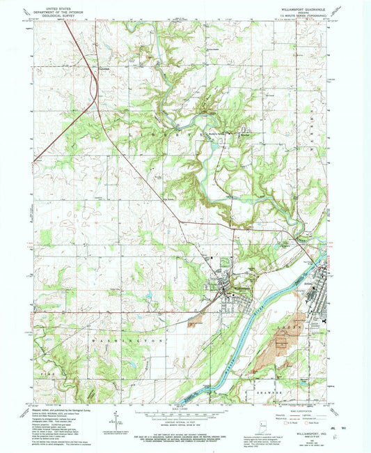 1962 Williamsport, in - Indiana - USGS Topographic Map