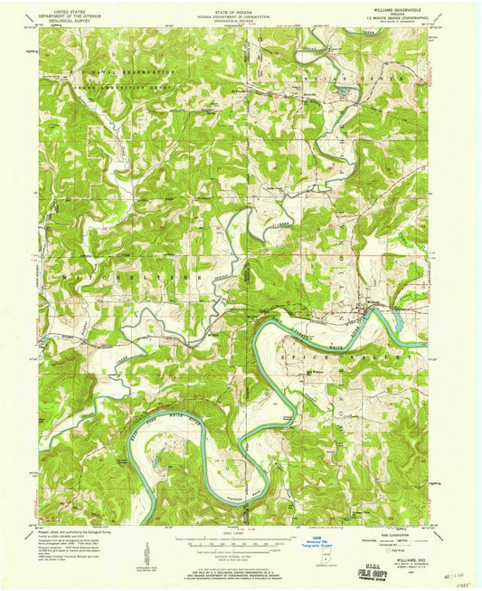 1957 Williams, in - Indiana - USGS Topographic Map