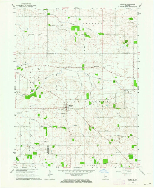 1962 Wingate, in - Indiana - USGS Topographic Map