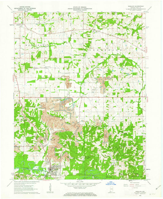 1961 Winslow, in - Indiana - USGS Topographic Map