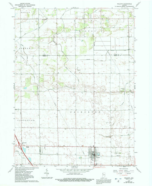 1962 Wolcott, in - Indiana - USGS Topographic Map