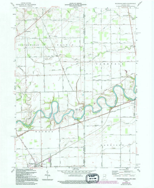 1958 Woodburn North, in - Indiana - USGS Topographic Map