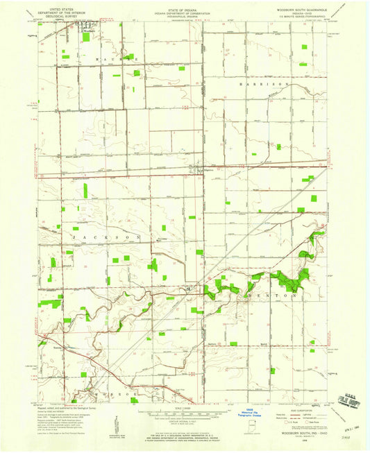 1958 Woodburn South, in - Indiana - USGS Topographic Map