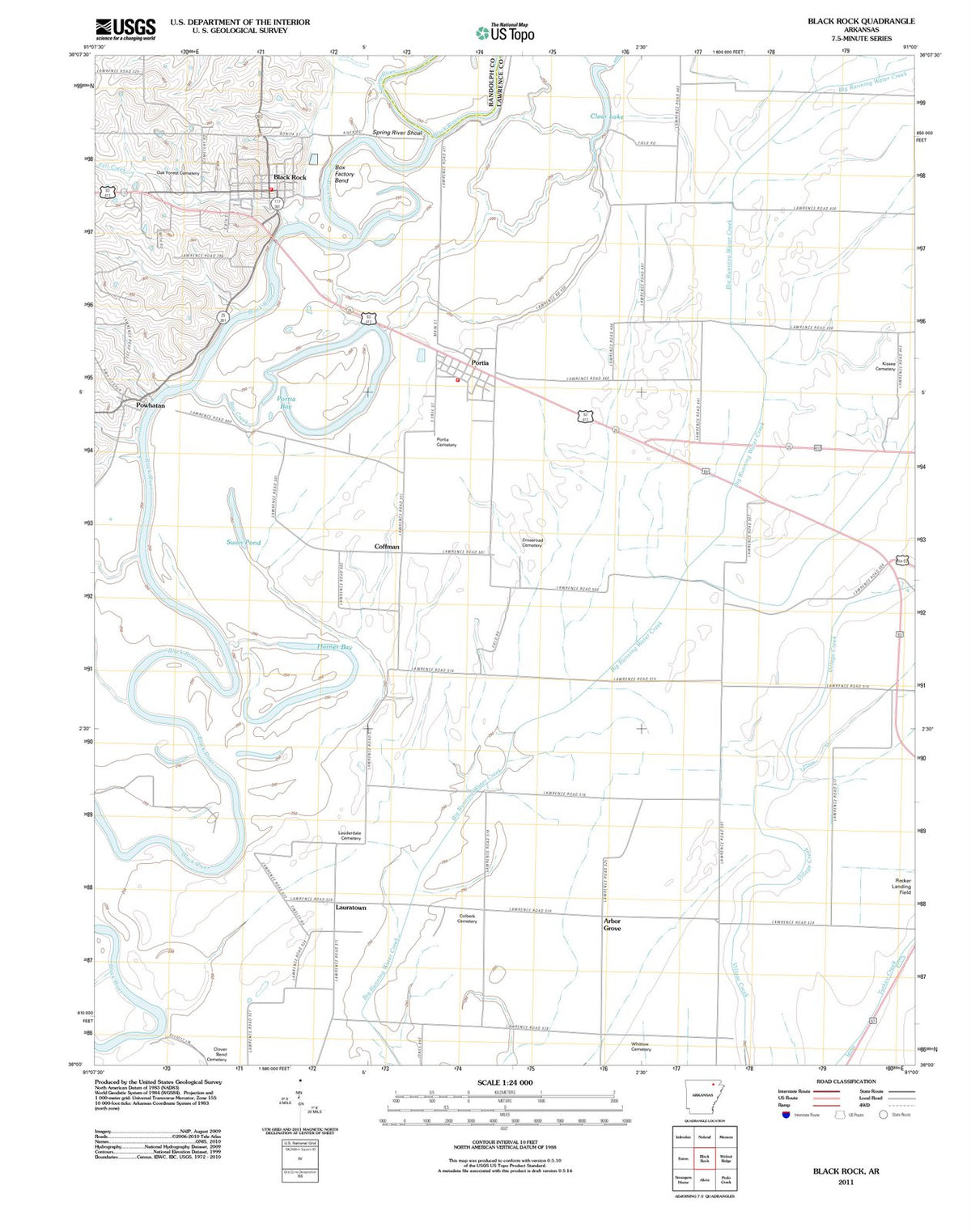 2011 Black Rock, AR - Arkansas - USGS Topographic Map