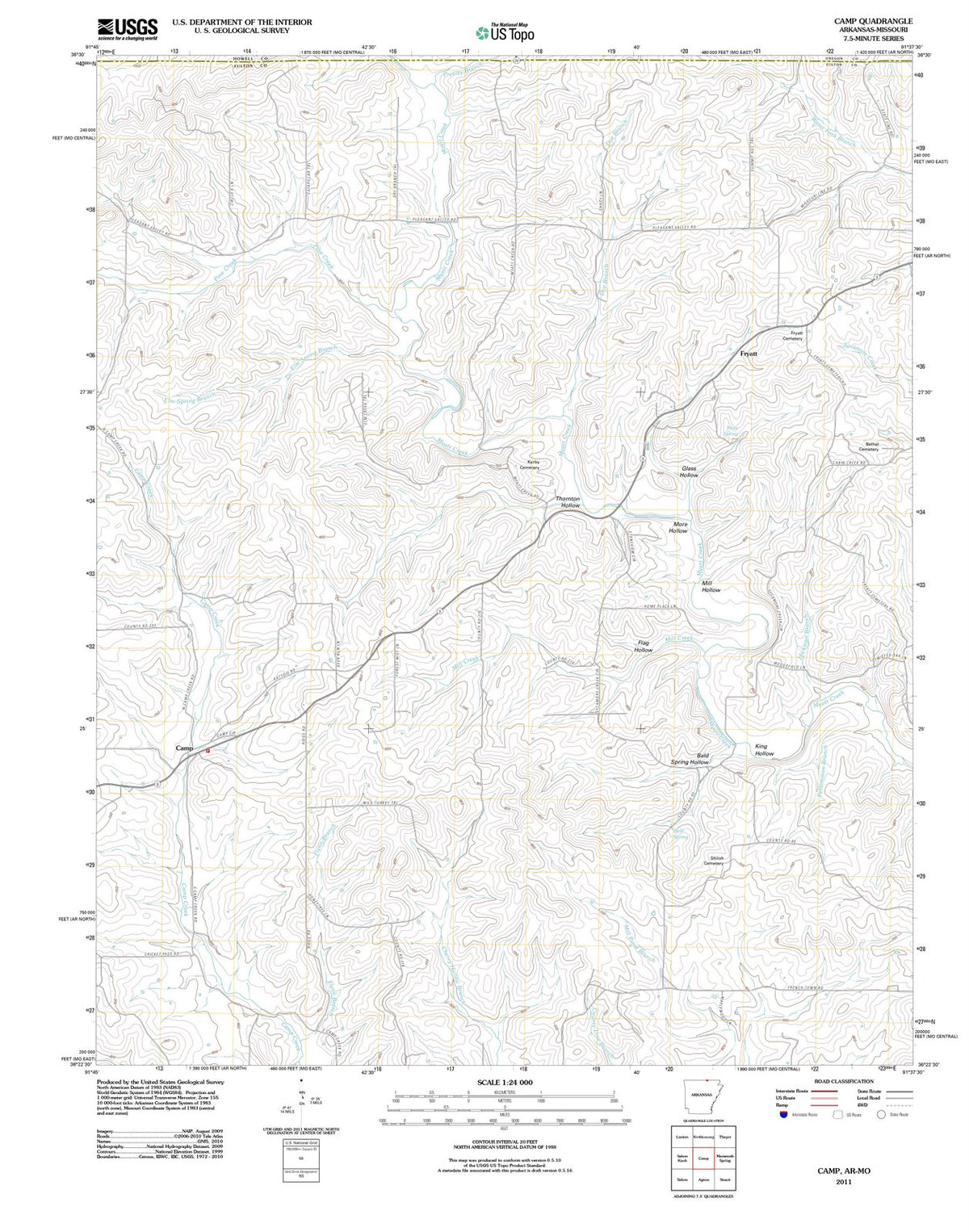 2011 Camp, AR - Arkansas - USGS Topographic Map
