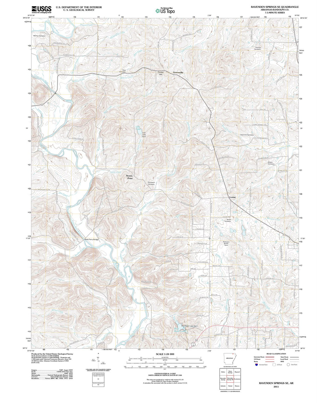 2011 Ravenden Springs, AR - Arkansas - USGS Topographic Map