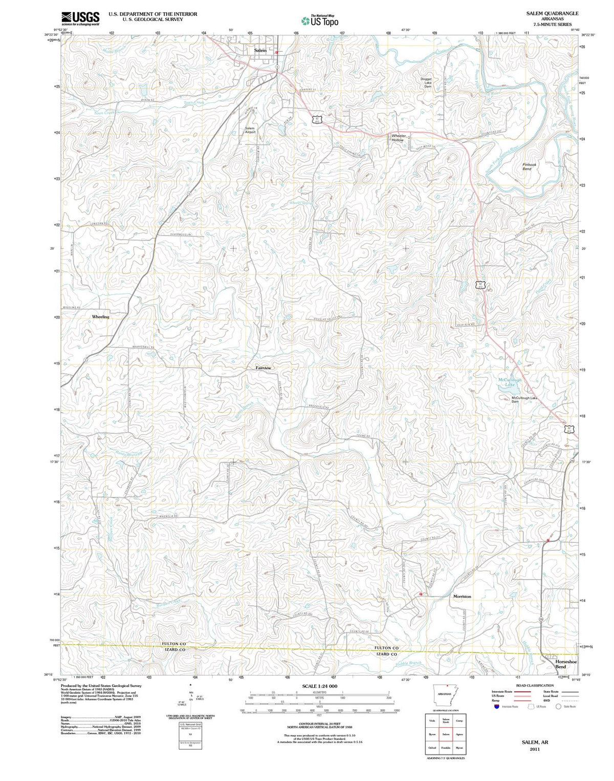 2011 Salem, AR - Arkansas - USGS Topographic Map