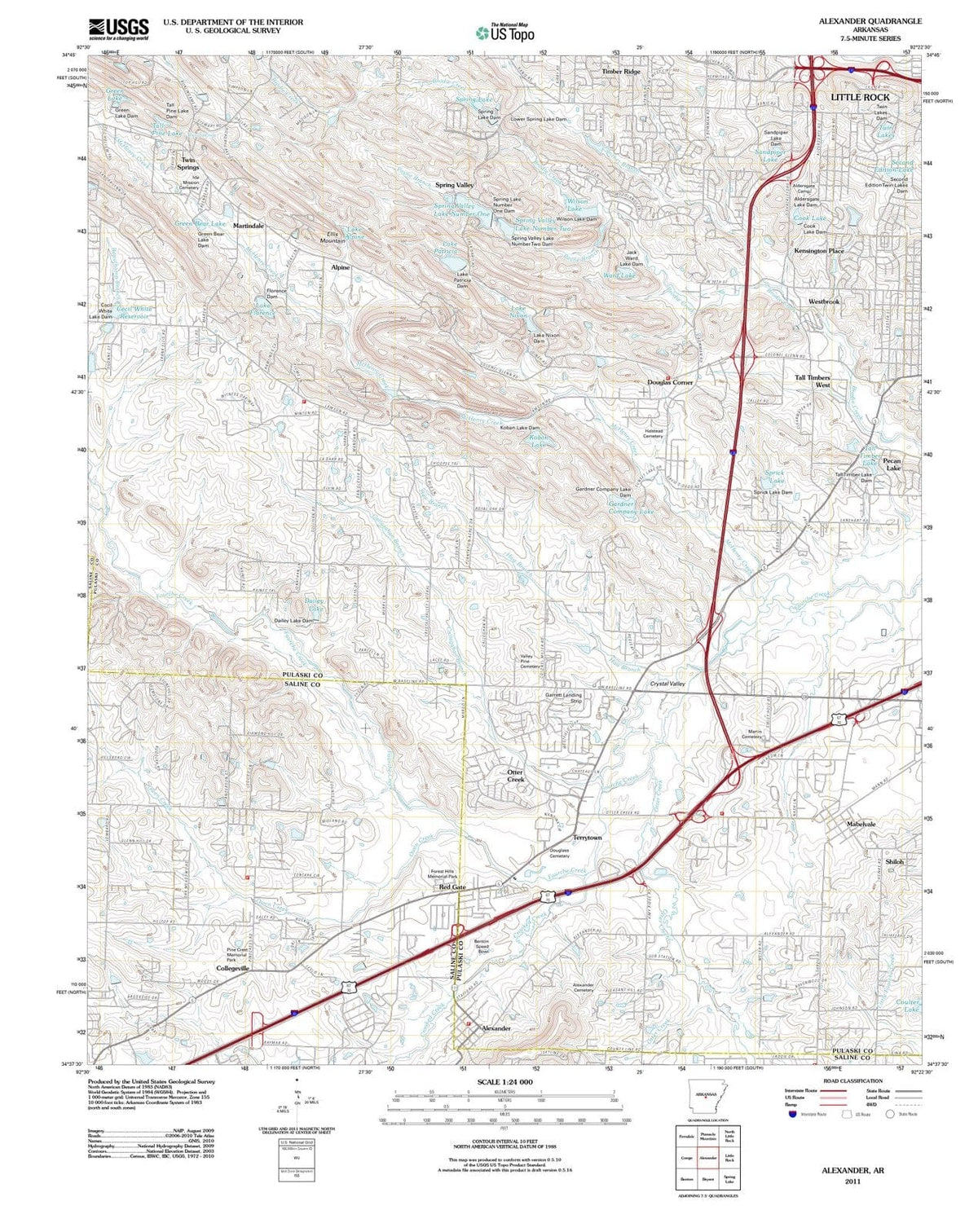 2011 Alexander, AR - Arkansas - USGS Topographic Map