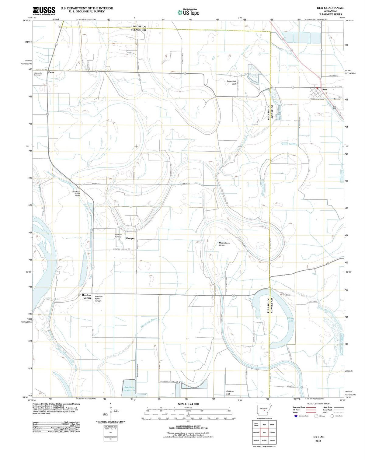 2011 Keo, AR - Arkansas - USGS Topographic Map