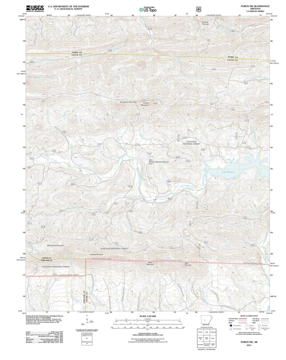 2011 Paron, AR - Arkansas - USGS Topographic Map