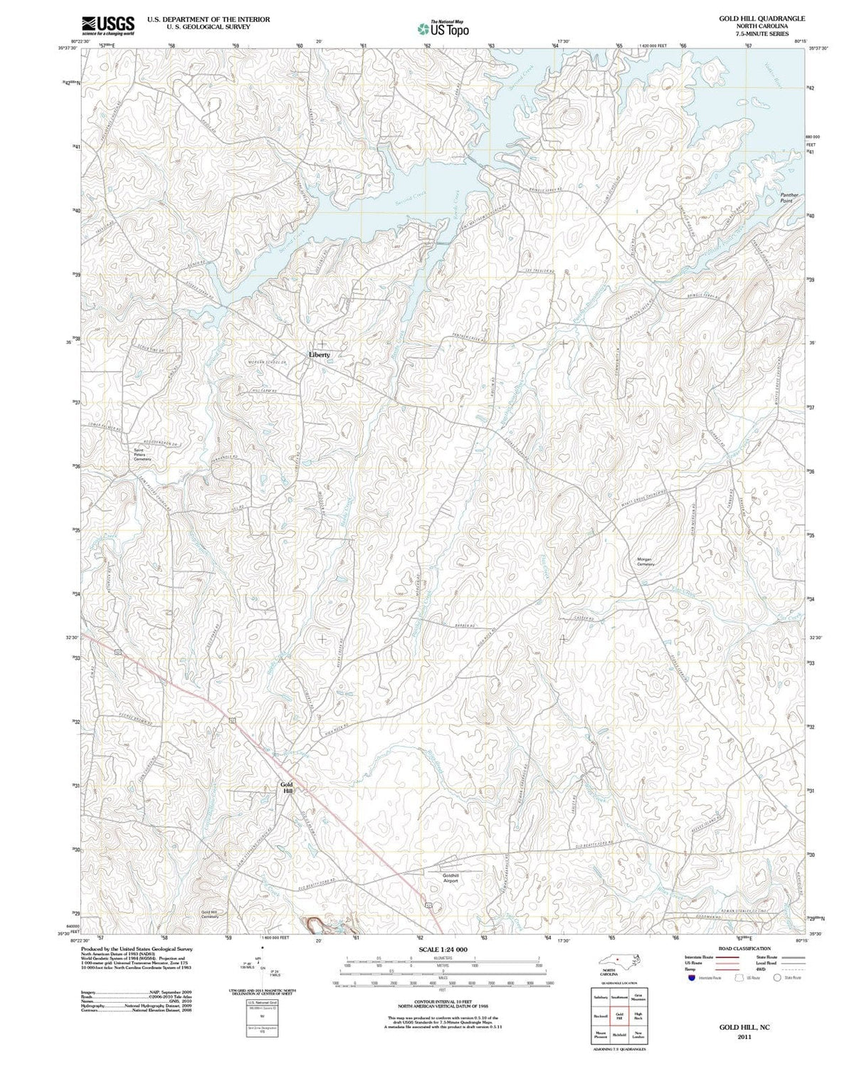 2011 Gold Hill, NC - North Carolina - USGS Topographic Map