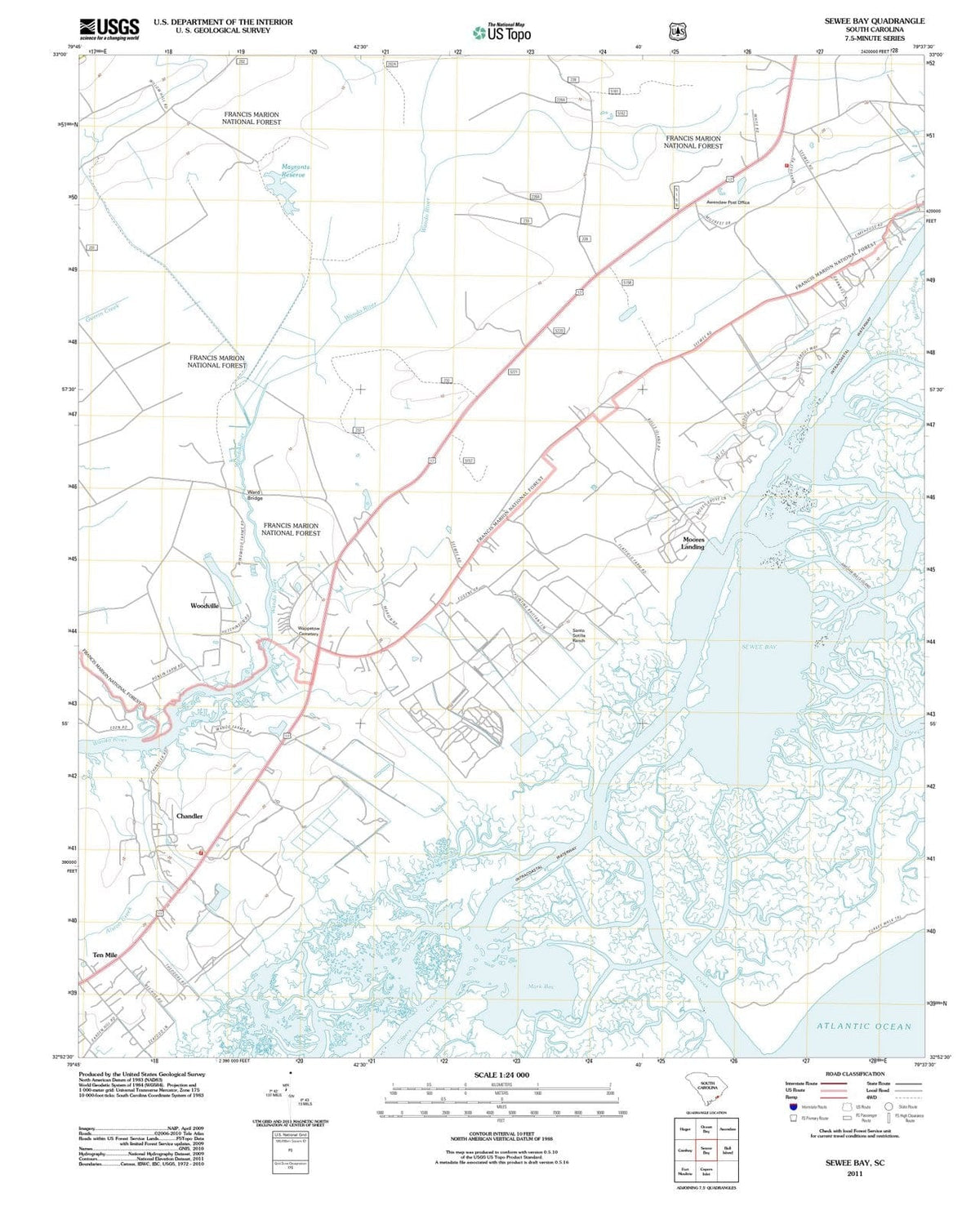 2011 Sewee Bay, SC - South Carolina - USGS Topographic Map