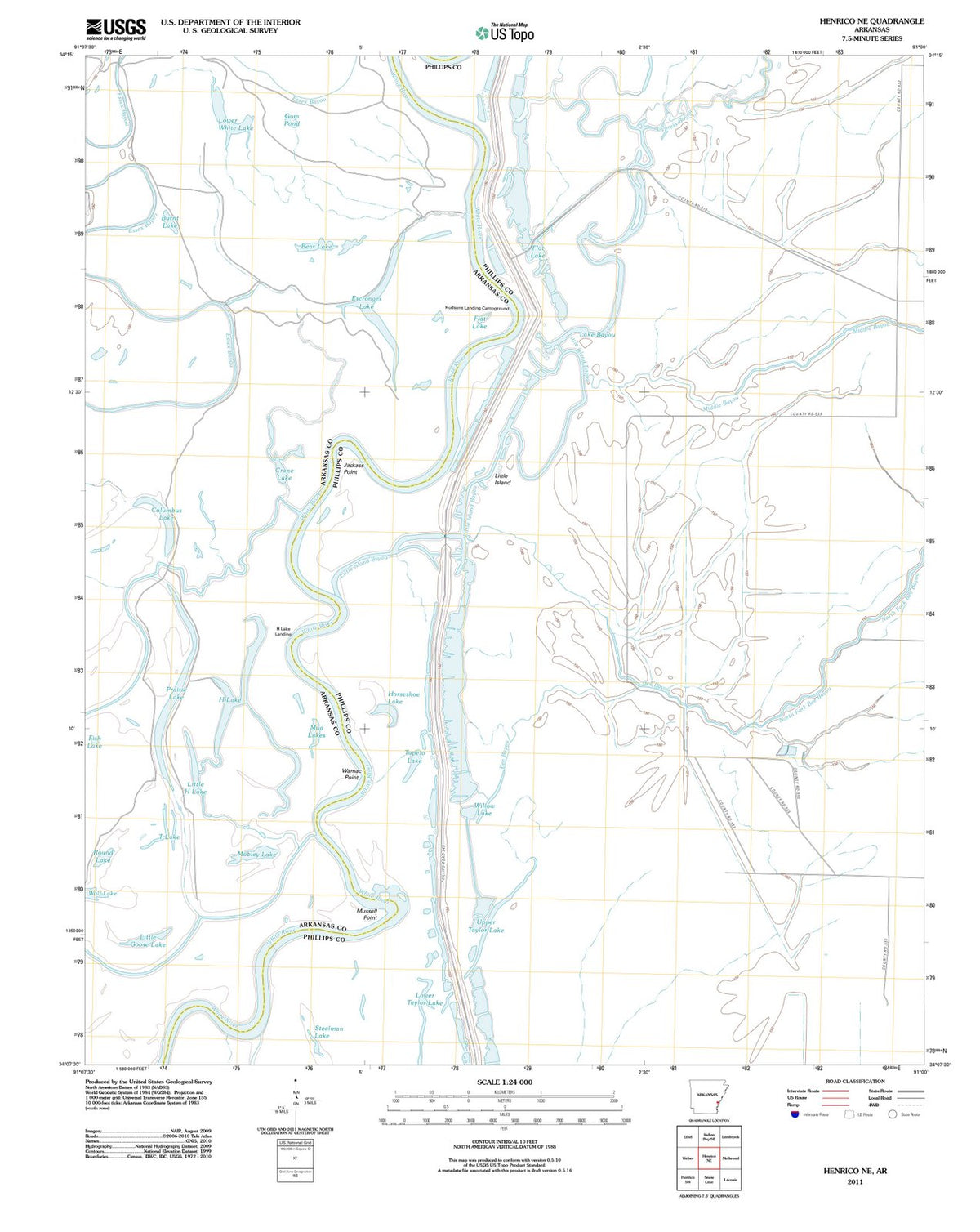2011 Henrico, AR - Arkansas - USGS Topographic Map