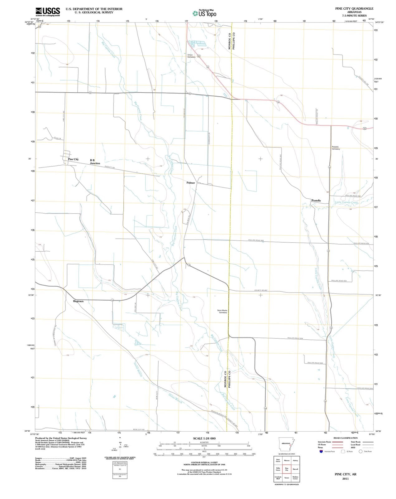 2011 Pine City, AR - Arkansas - USGS Topographic Map