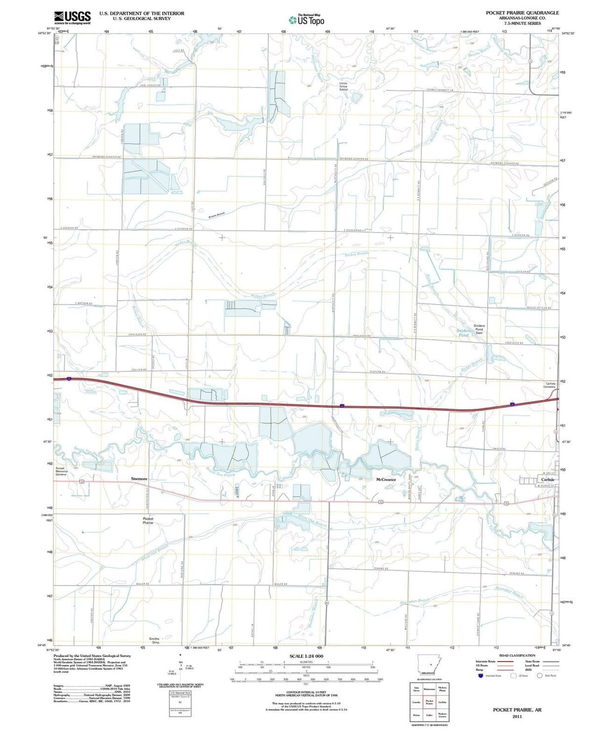 2011 Pocket Prairie, AR - Arkansas - USGS Topographic Map