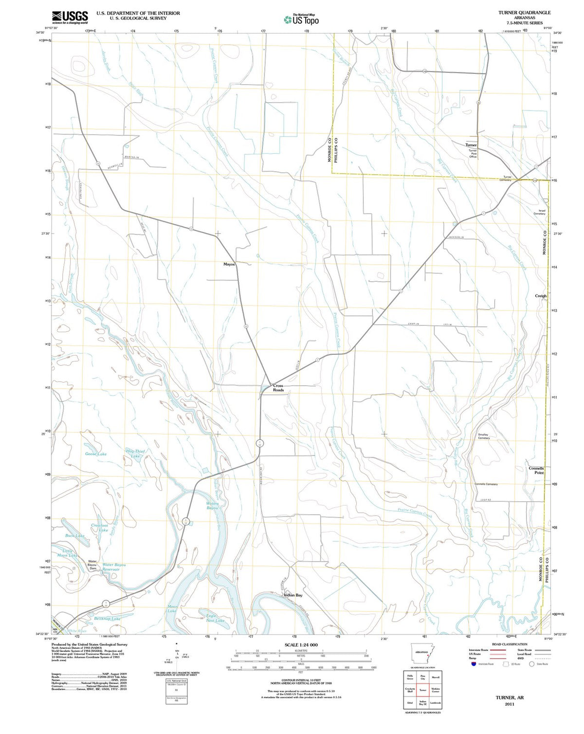 2011 Turner, AR - Arkansas - USGS Topographic Map