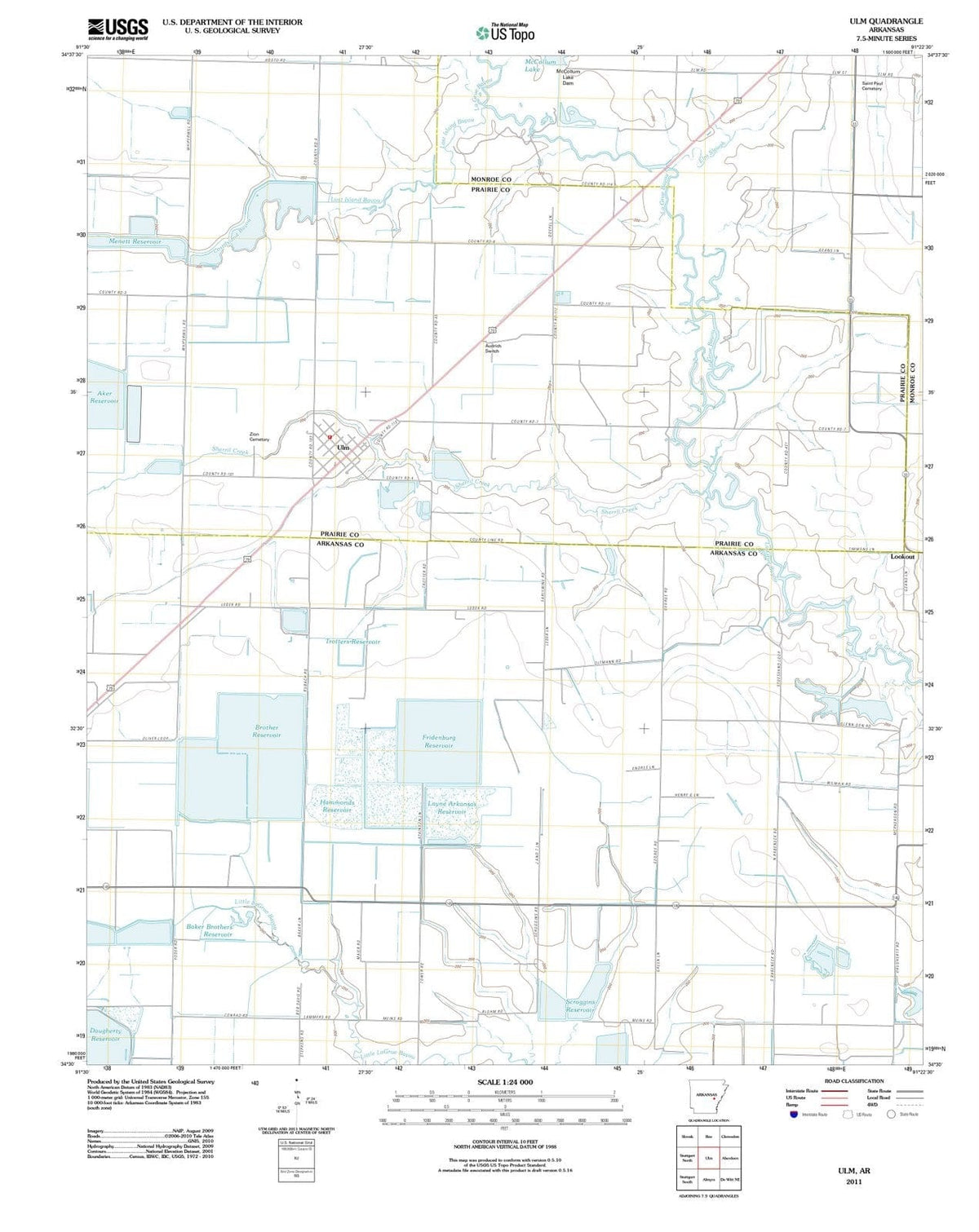 2011 ULM, AR - Arkansas - USGS Topographic Map