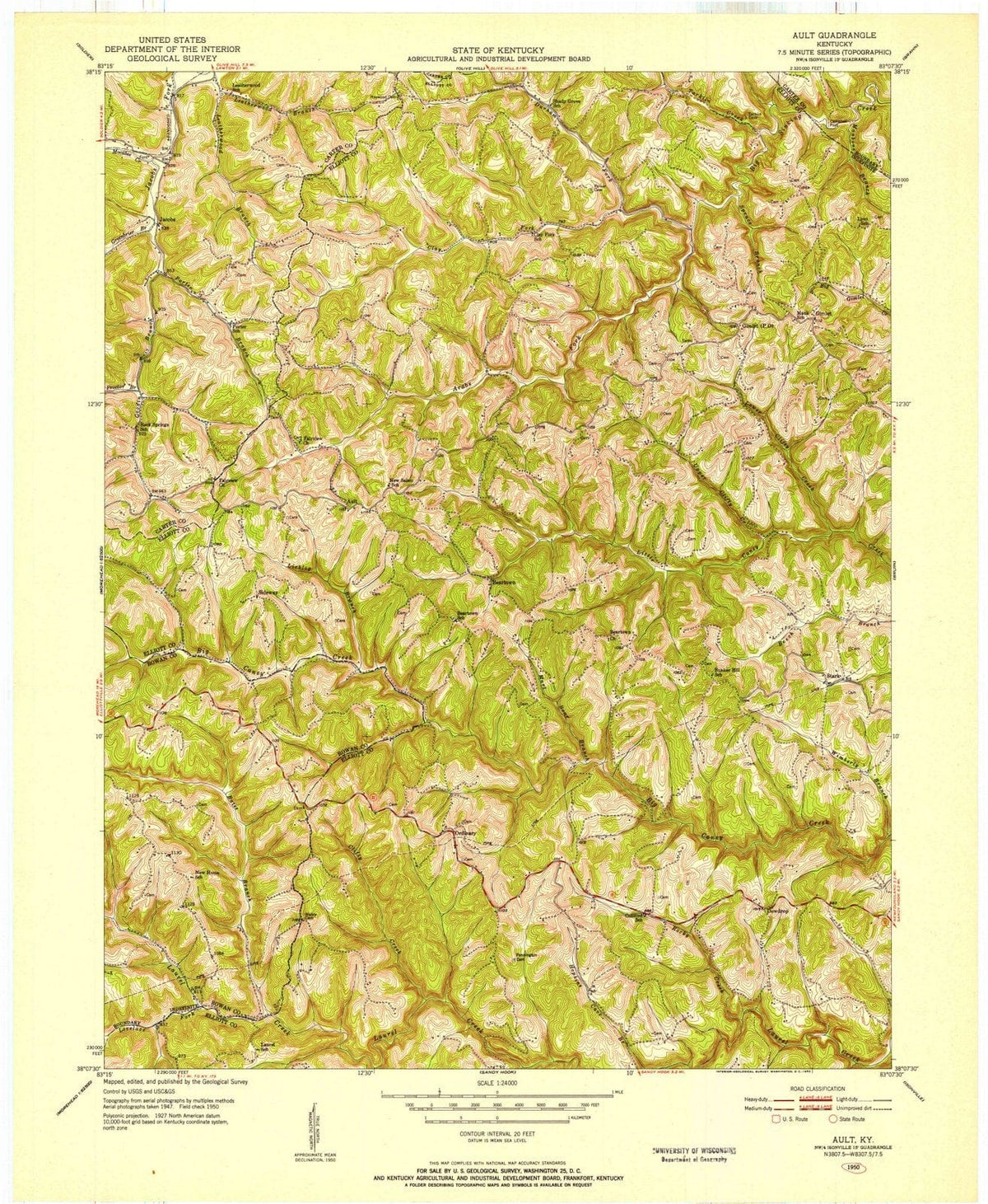 1950 Ault, KY - Kentucky - USGS Topographic Map