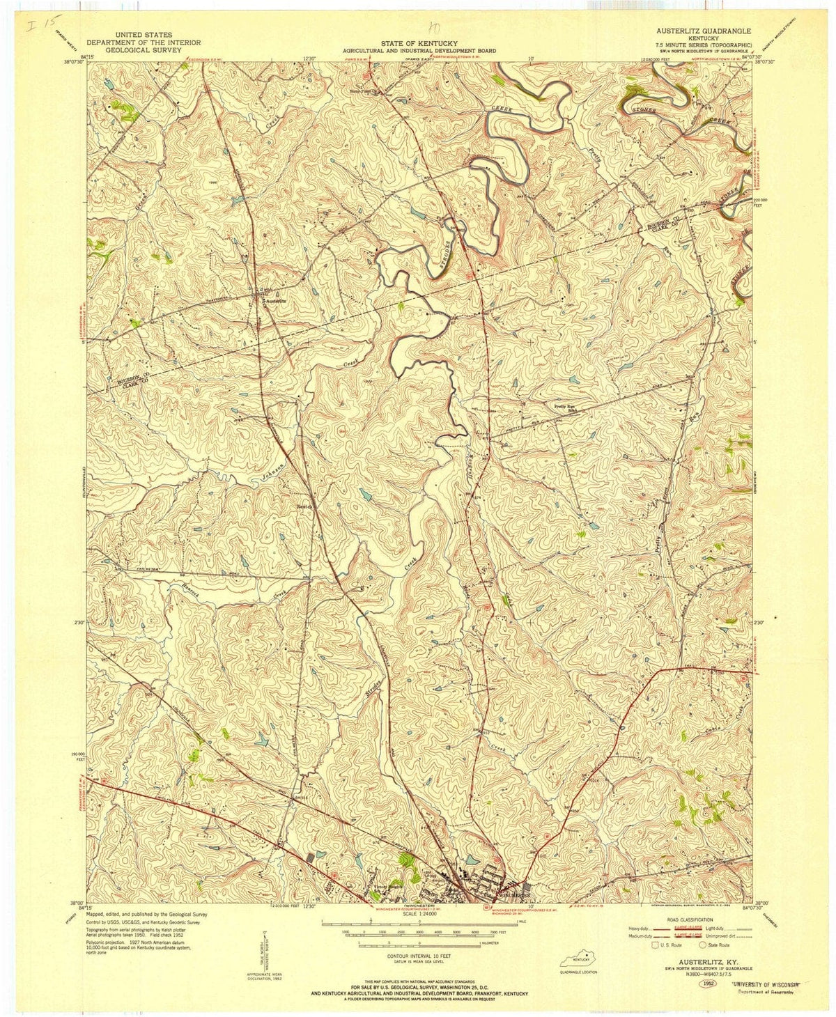 1952 Austerlitz, KY - Kentucky - USGS Topographic Map