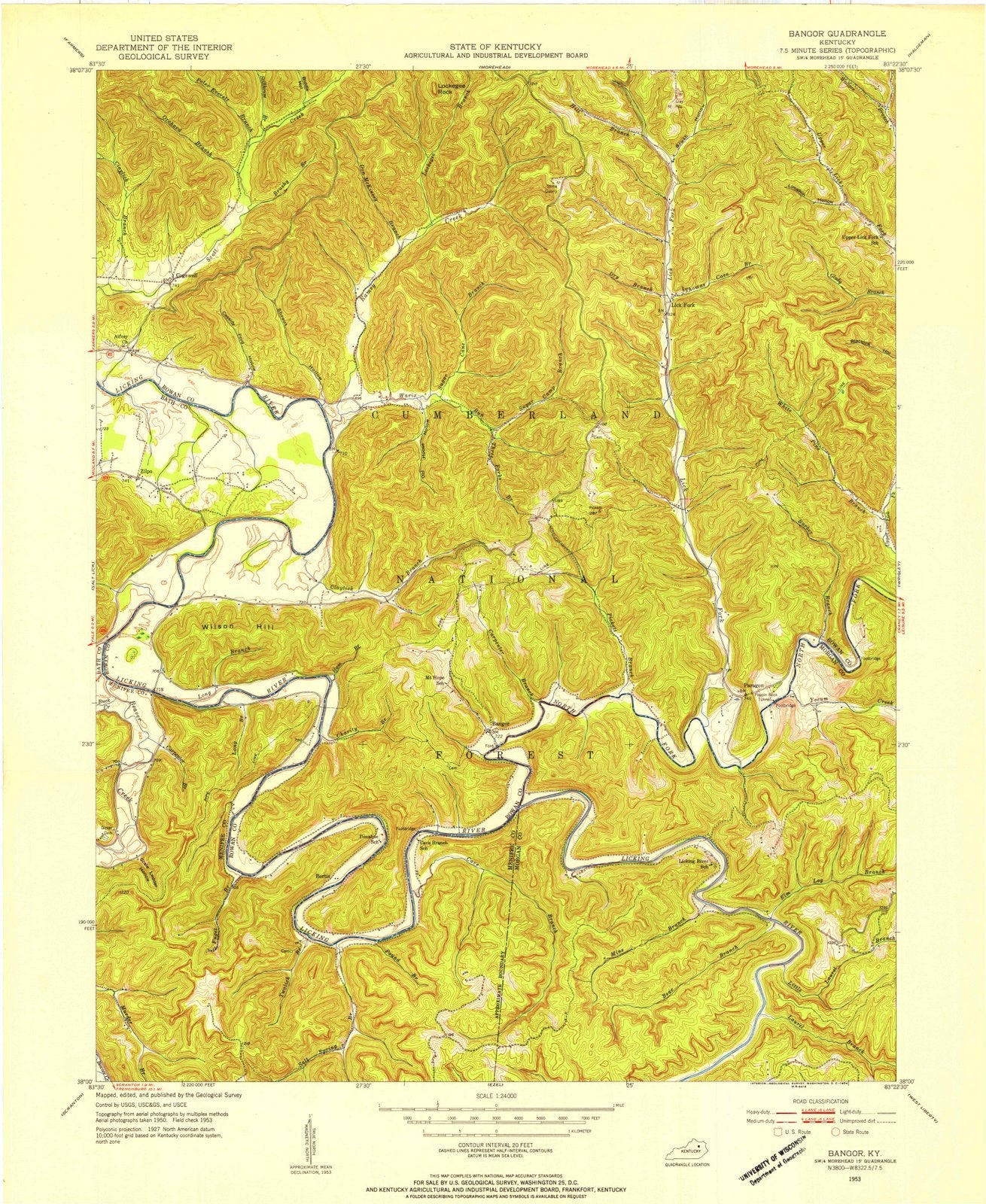 1953 Bangor, KY - Kentucky - USGS Topographic Map