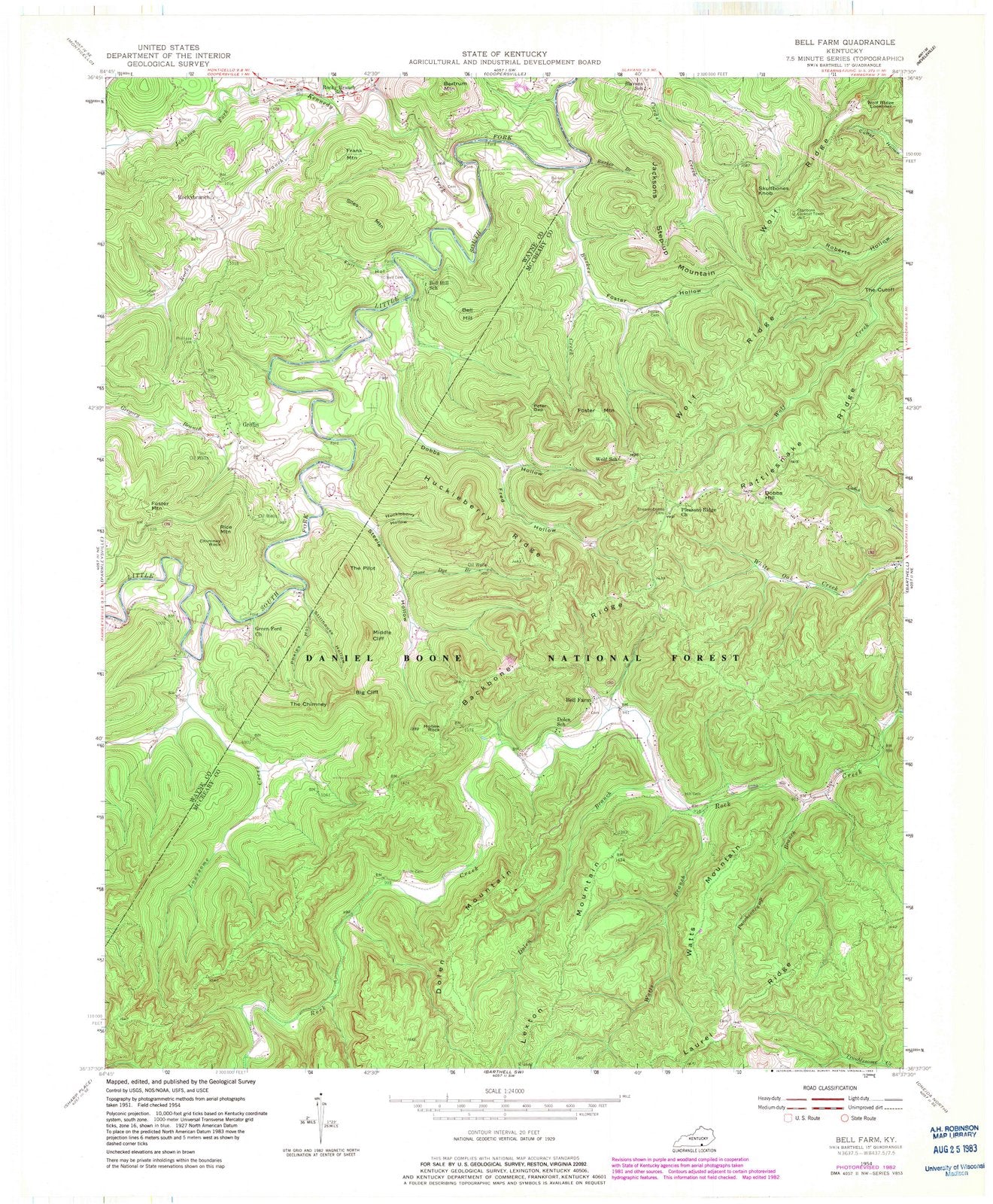 1954 Bell Farm, KY - Kentucky - USGS Topographic Map
