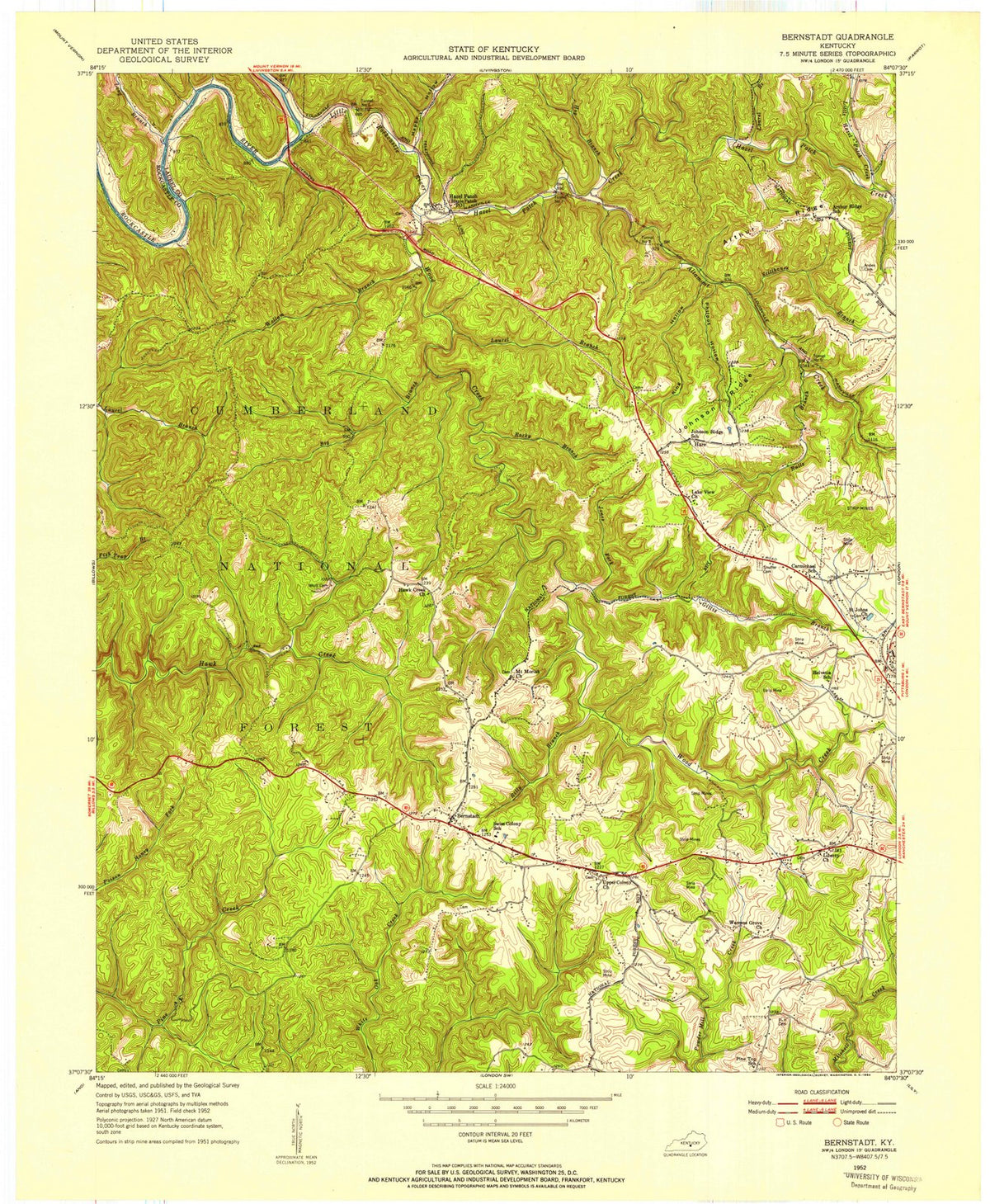 1952 Bernstadt, KY - Kentucky - USGS Topographic Map