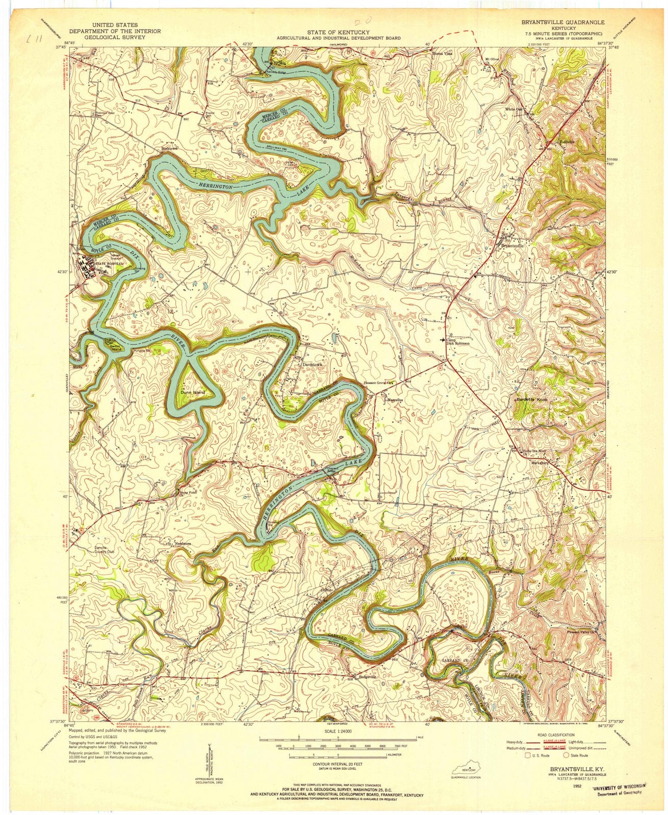 1950 Bryantsville, KY - Kentucky - USGS Topographic Map
