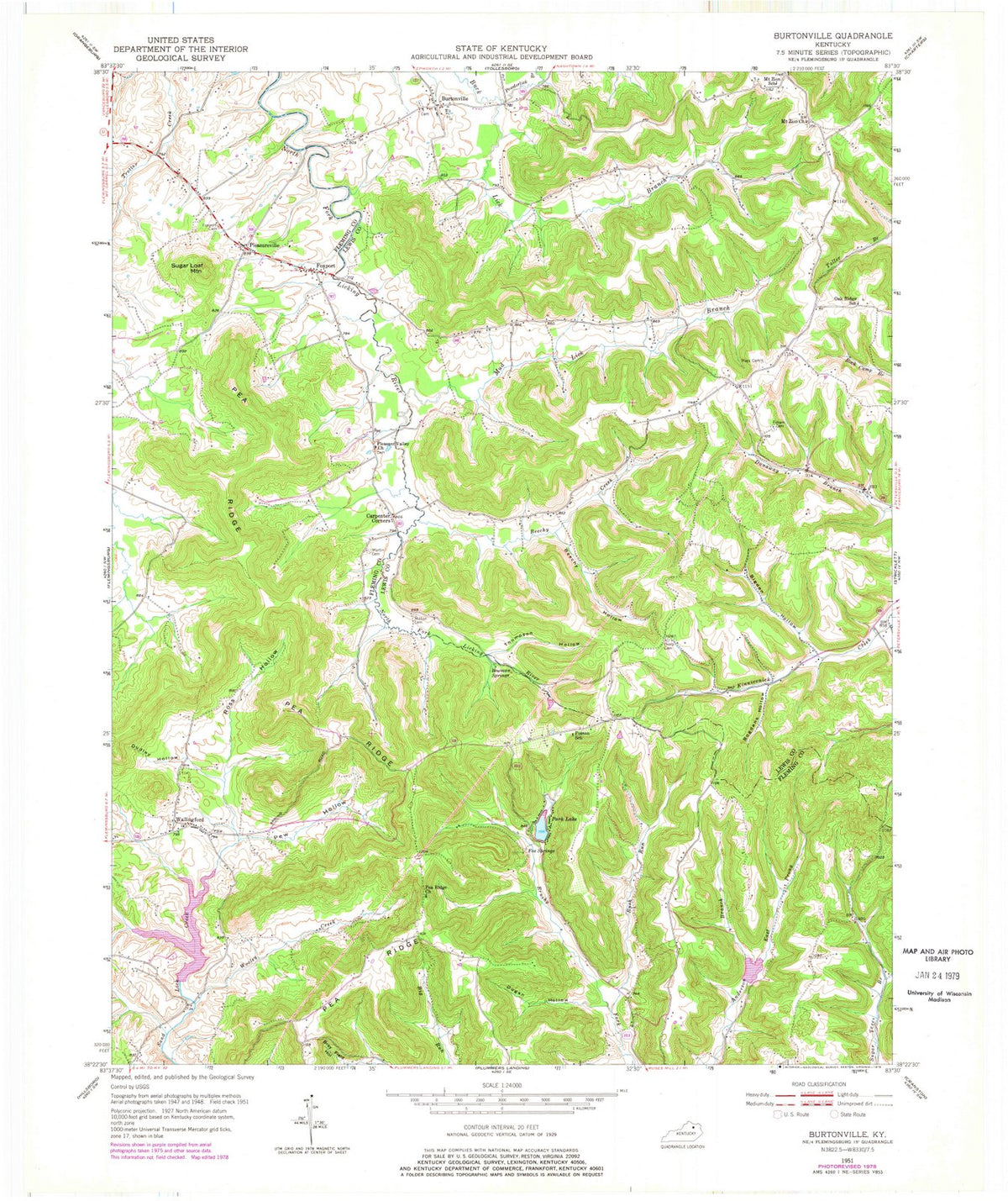 1951 Burtonville, KY - Kentucky - USGS Topographic Map