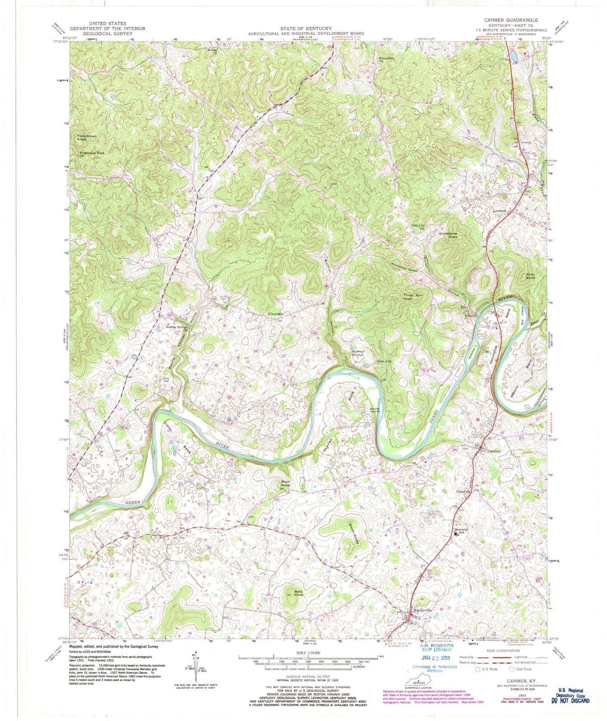 1953 Canmer, KY - Kentucky - USGS Topographic Map