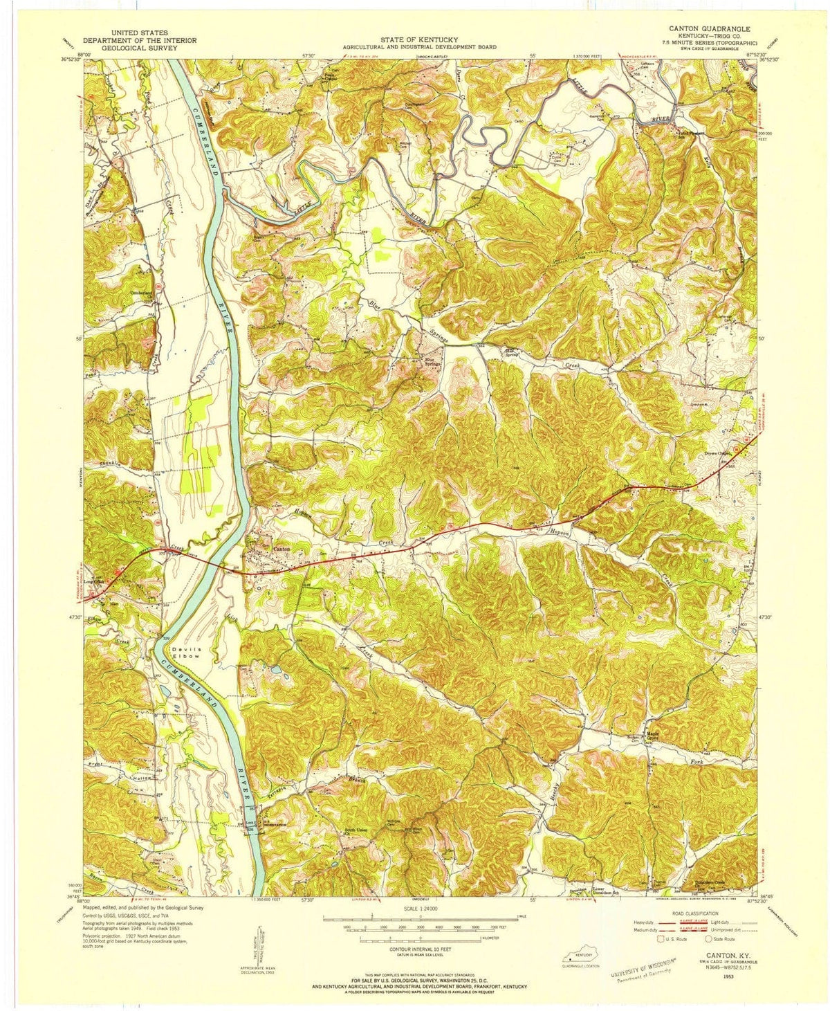 1953 Canton, KY - Kentucky - USGS Topographic Map