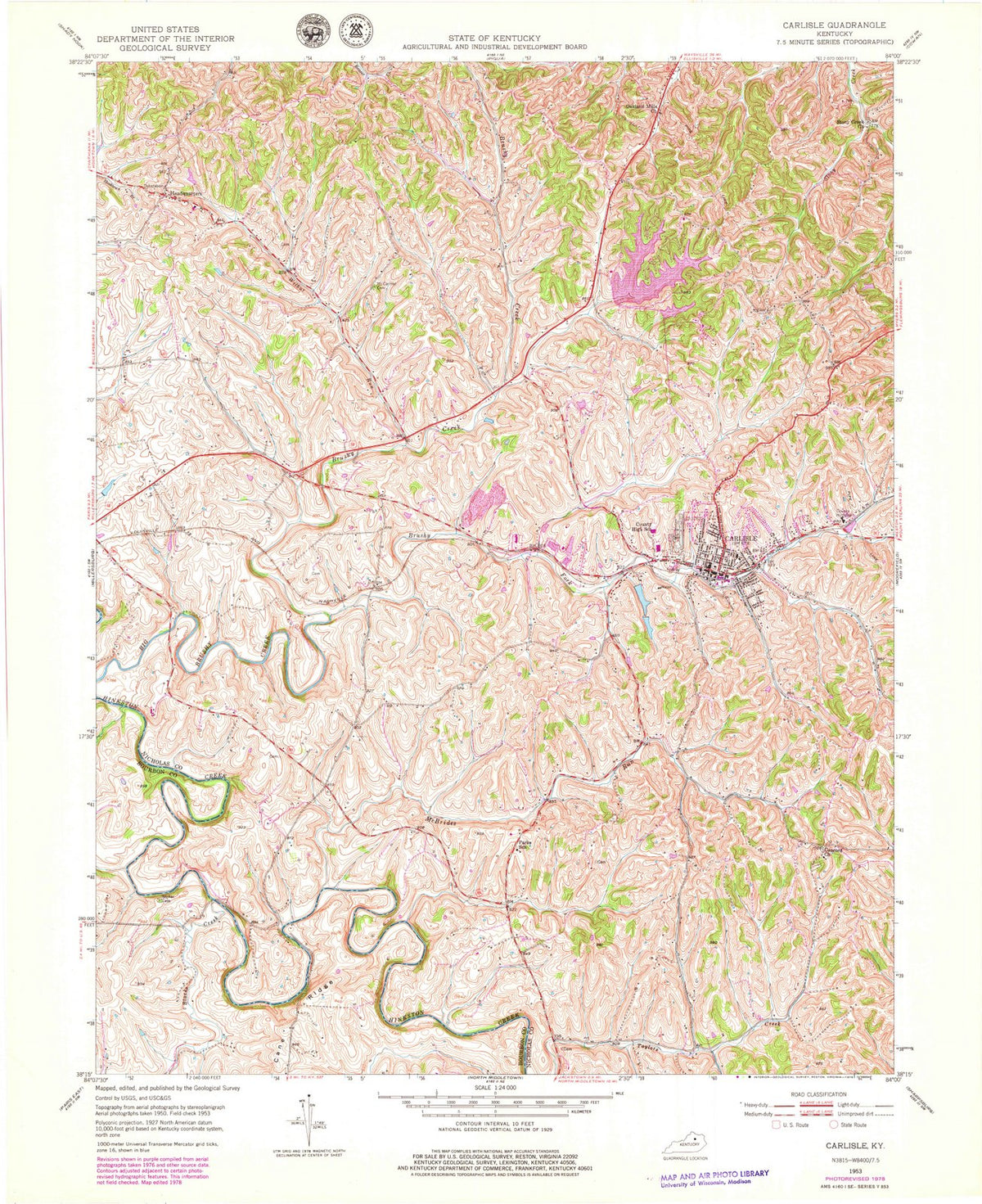 1953 Carlisle, KY - Kentucky - USGS Topographic Map