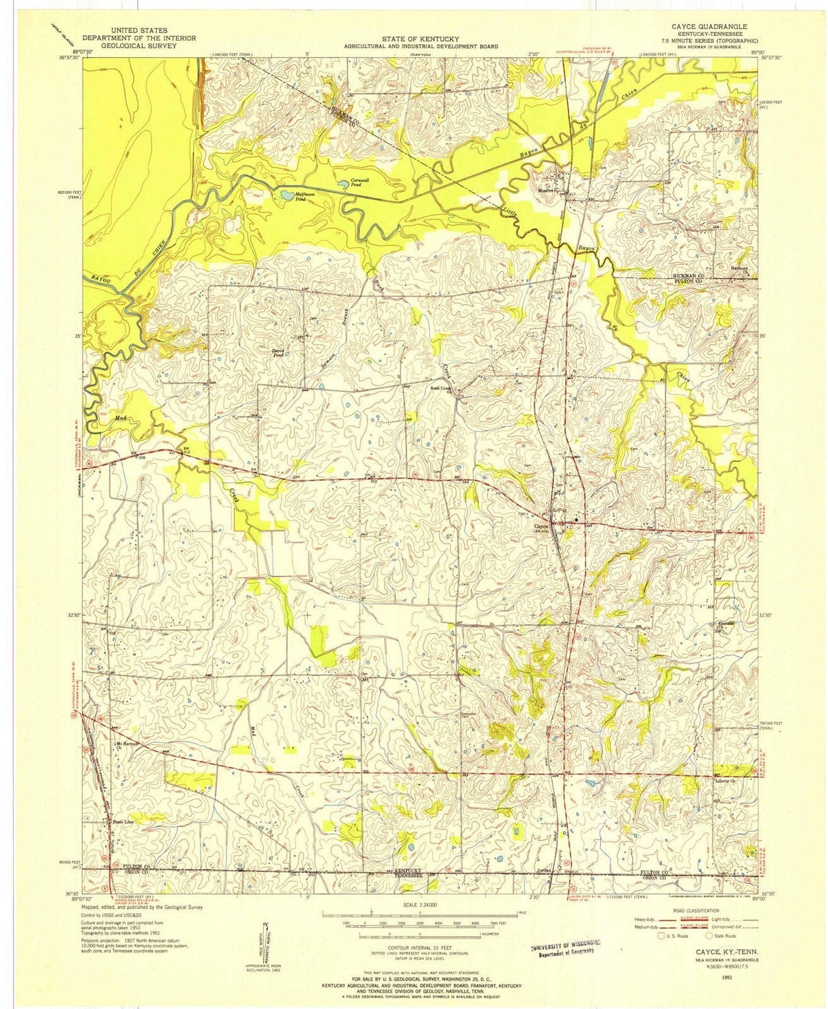 1951 Cayce, KY - Kentucky - USGS Topographic Map