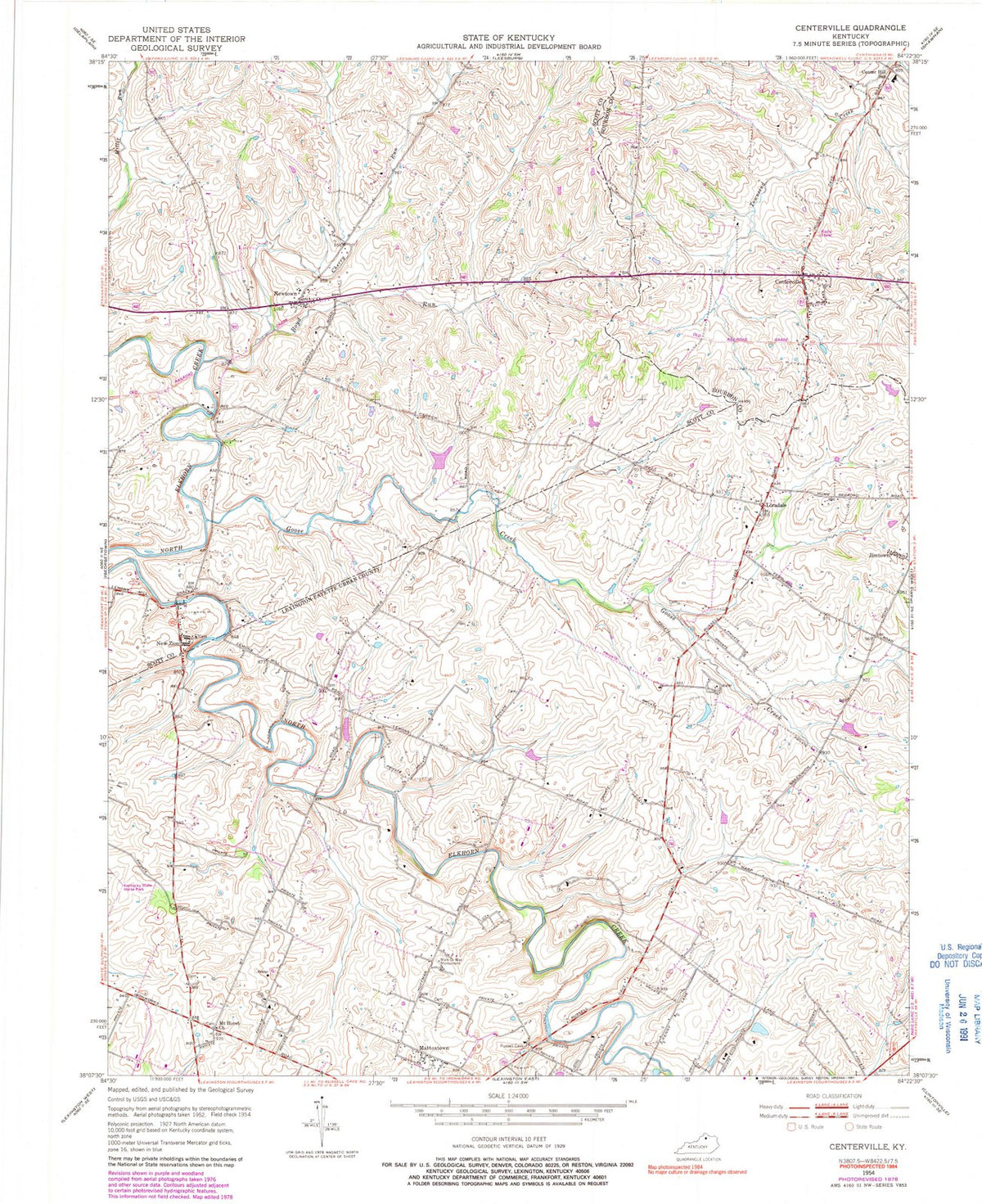 1954 Centerville, KY - Kentucky - USGS Topographic Map