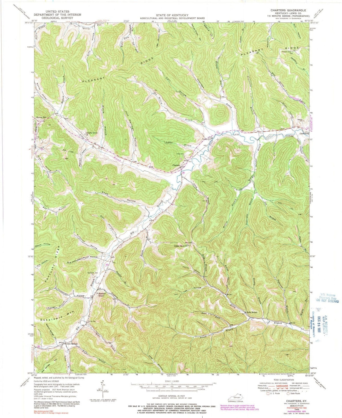 1949 Charters, KY - Kentucky - USGS Topographic Map