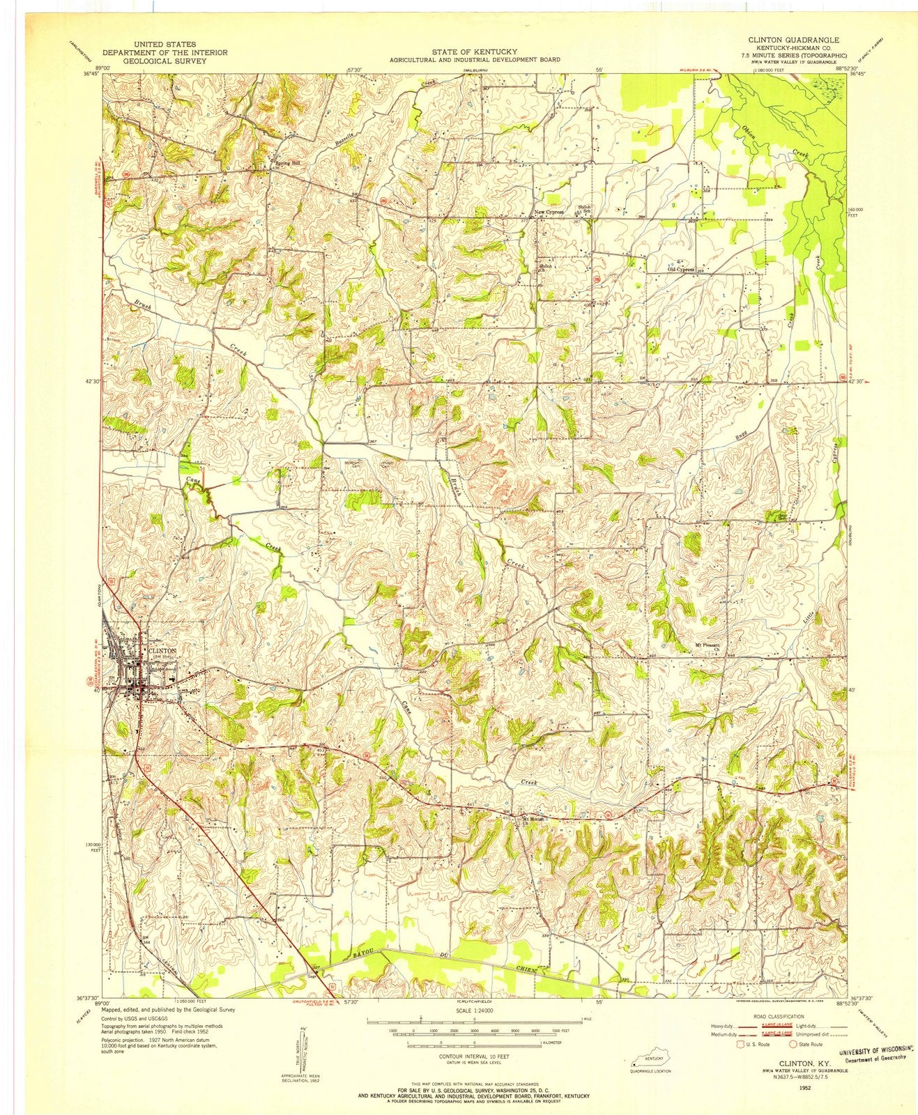1952 Clinton, KY - Kentucky - USGS Topographic Map