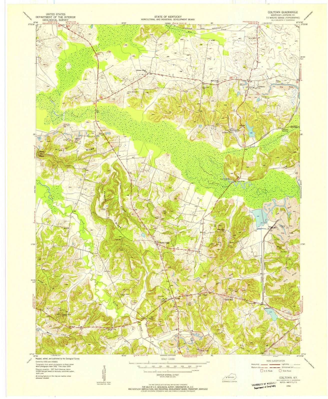 1954 Coiltown, KY - Kentucky - USGS Topographic Map