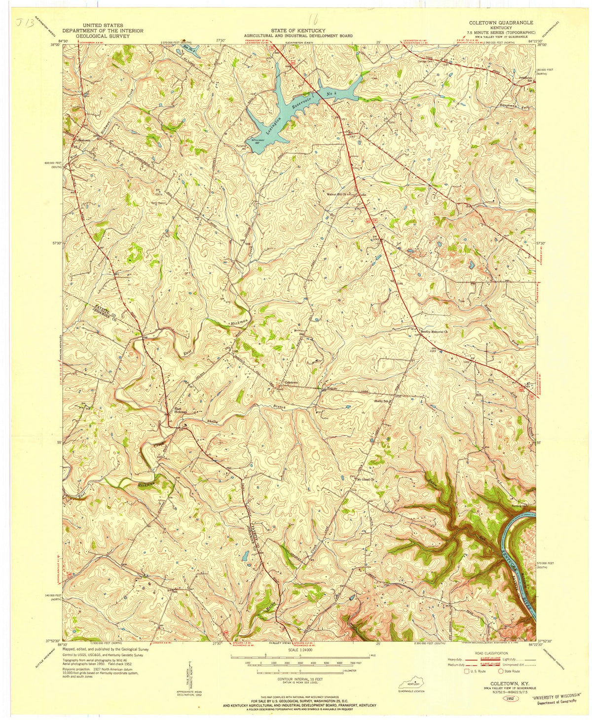 1952 Coletown, KY - Kentucky - USGS Topographic Map