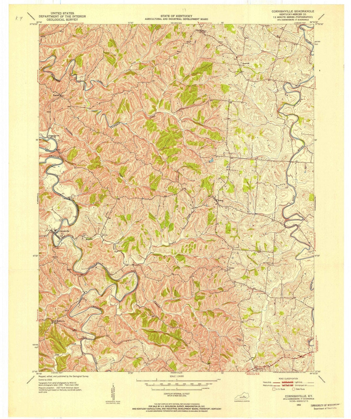 1952 Cornishville, KY - Kentucky - USGS Topographic Map