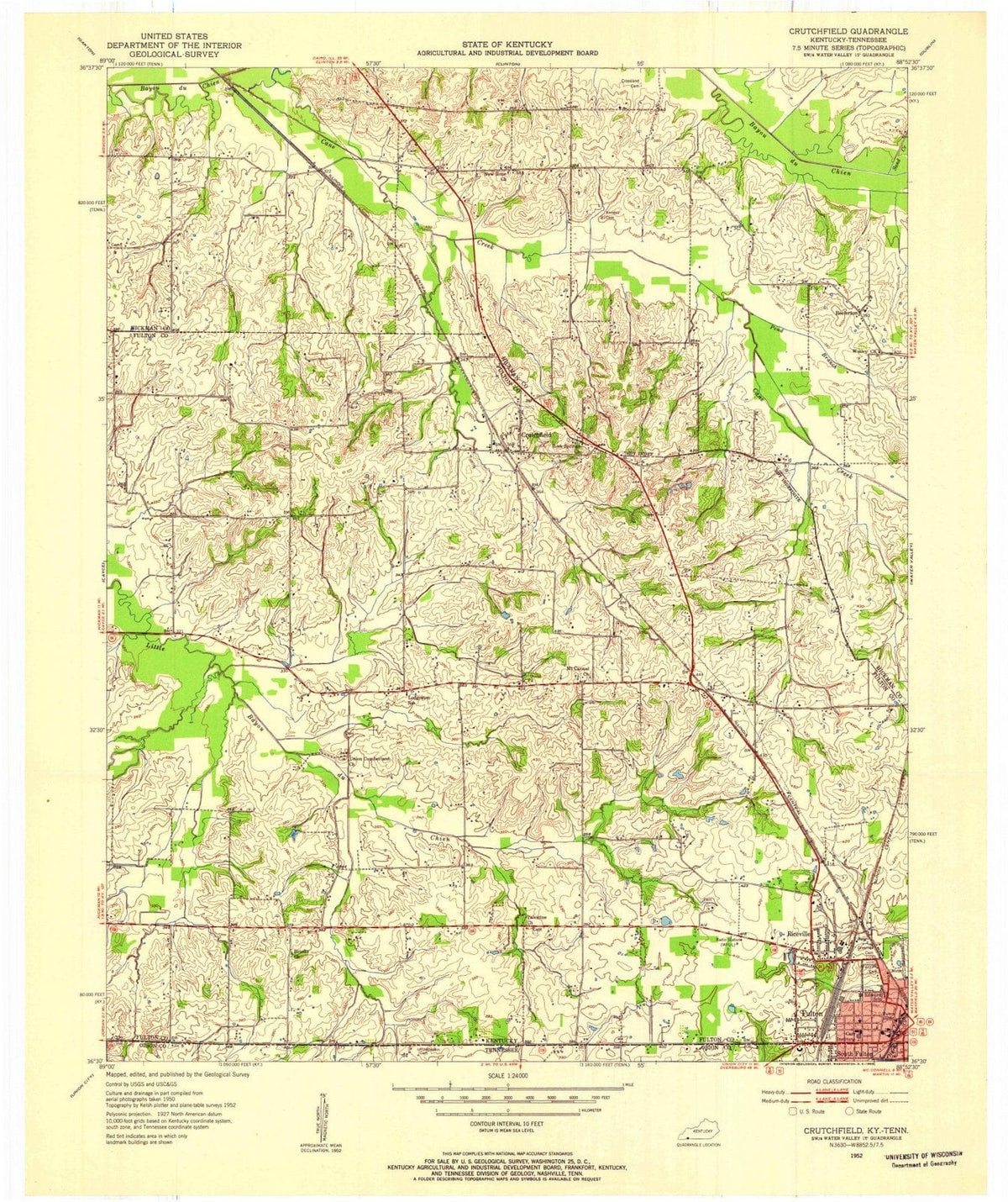 1952 Crutchfield, KY - Kentucky - USGS Topographic Map