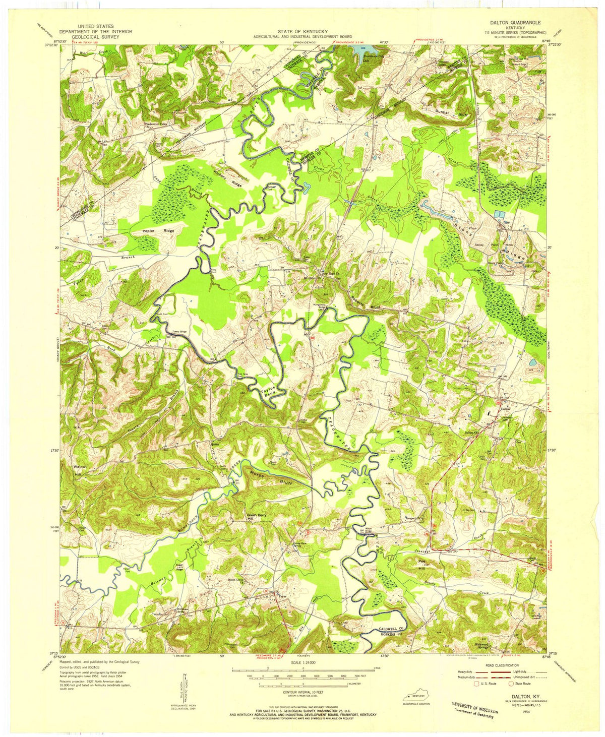 1954 Dalton, KY - Kentucky - USGS Topographic Map