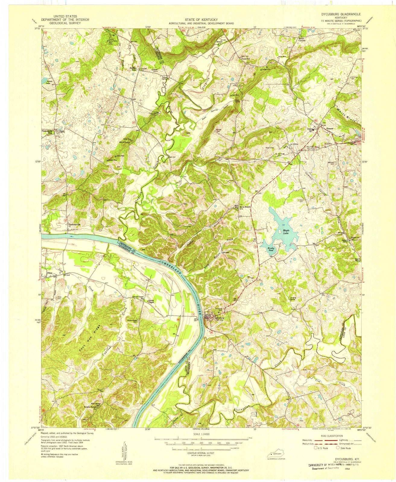 1954 Dycusburg, KY - Kentucky - USGS Topographic Map