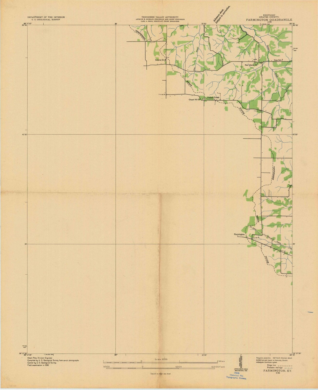 1936 Farmington, KY - Kentucky - USGS Topographic Map