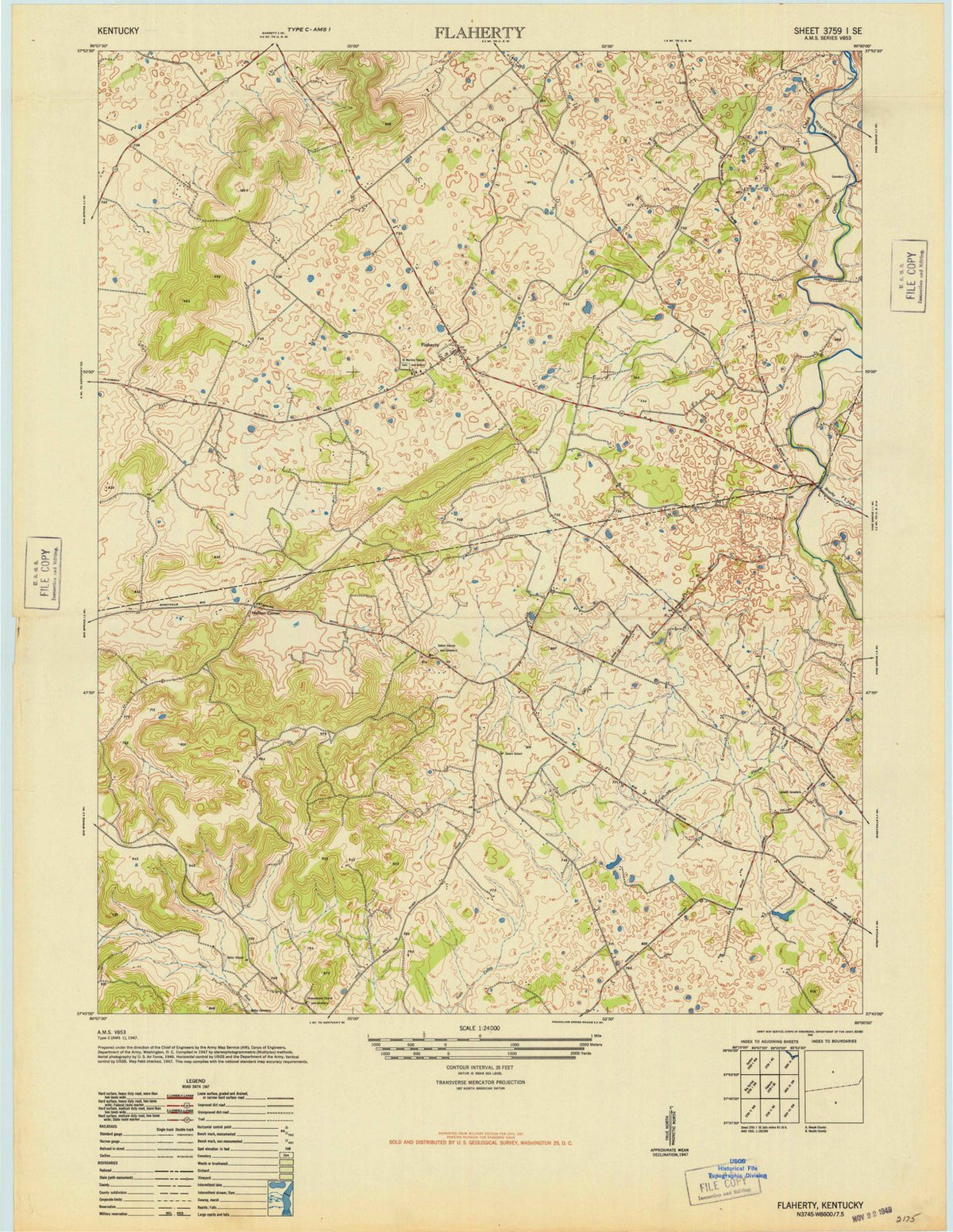 1948 Flaherty, KY - Kentucky - USGS Topographic Map
