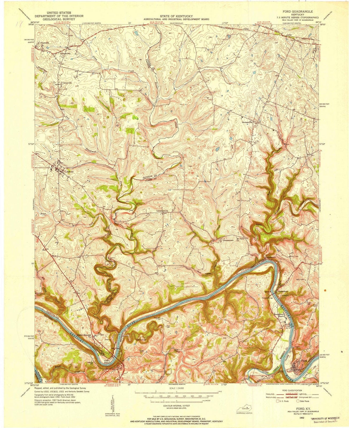 1952 Ford, KY - Kentucky - USGS Topographic Map