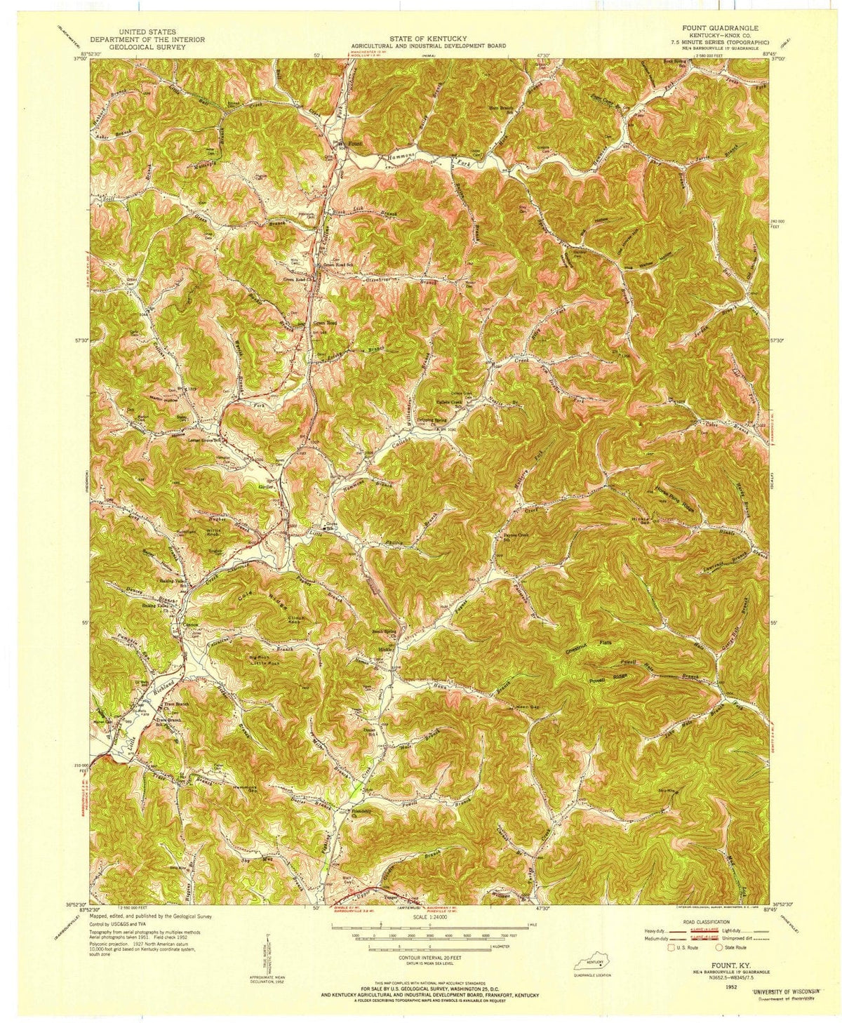 1952 Fount, KY - Kentucky - USGS Topographic Map