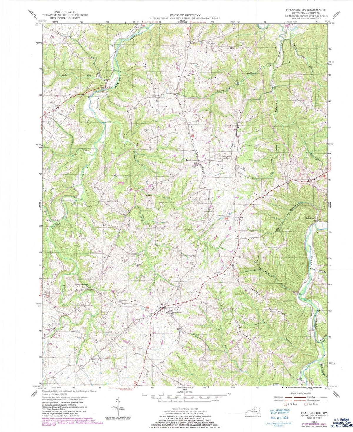 1954 Franklinton, KY - Kentucky - USGS Topographic Map