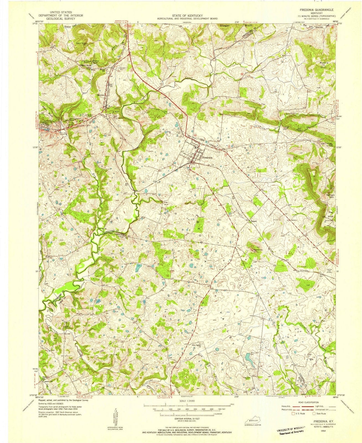 1954 Fredonia, KY - Kentucky - USGS Topographic Map