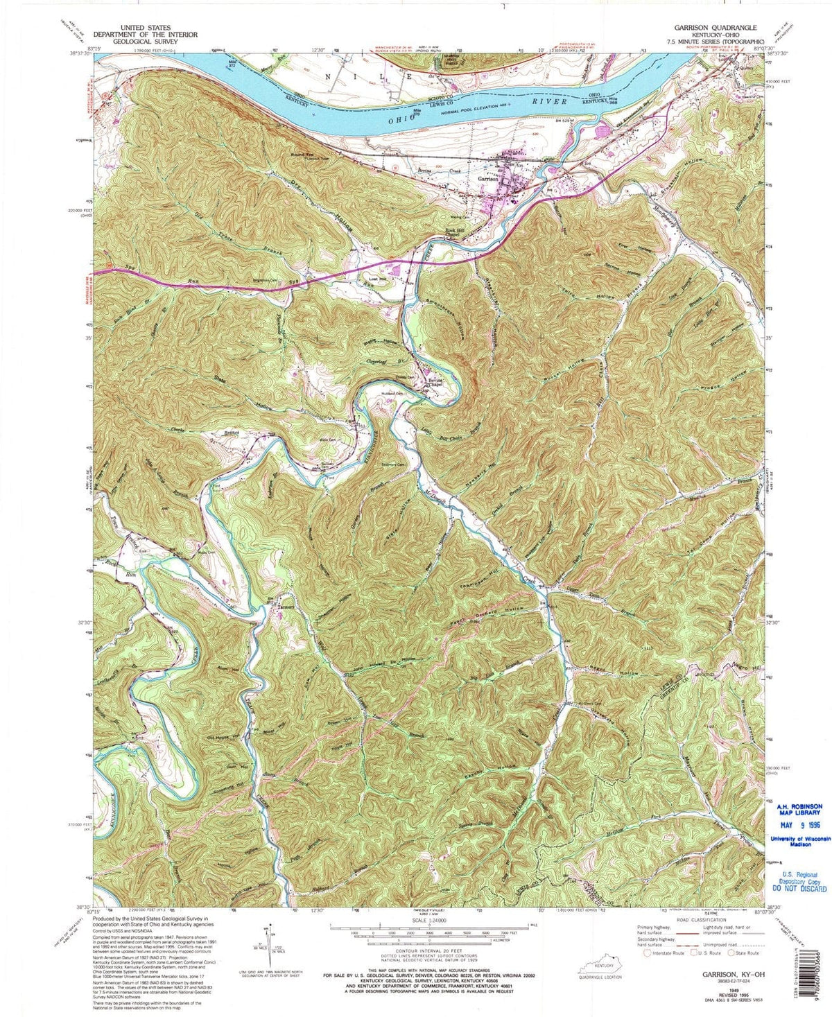 1949 Garrison, KY - Kentucky - USGS Topographic Map