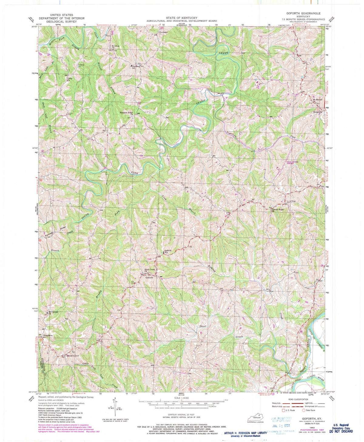 1953 Goforth, KY - Kentucky - USGS Topographic Map